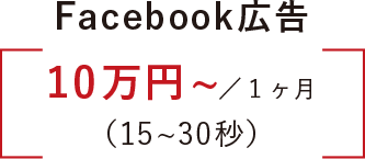Facebook広告 10万円〜/1ヶ月（15〜60秒）